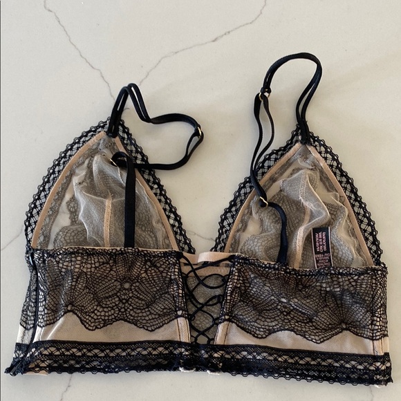 Victoria's Secret Nude and Black Lace Bralette - Picture 3 of 8
